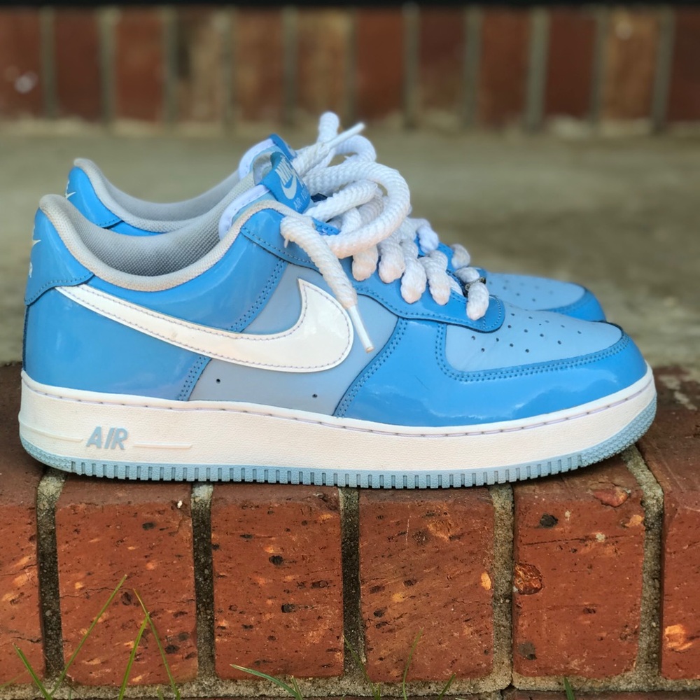 Nike Air Force 1 07 Low LV8 - Psychic Blue White Patent Size 10